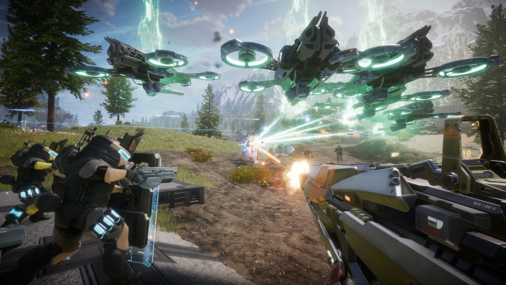 A Pax Autocratica squad fighting together during an expedition